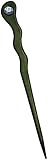 JWL (1) Dark Green Aluminum Spiral 6" Hair Stick Pick Pic Pin Fork - Hawaiian Style