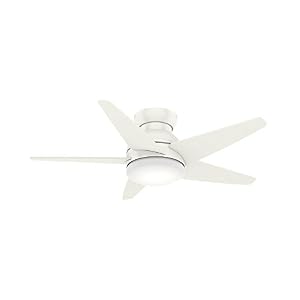 Image of Casablanca Fan Company 59350 44" Isotope Ceiling Fan with Light with Wall Control, Small, Fresh White