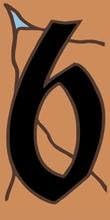3" x 6" Ceramic Tile Address House Number Terra Cotta #6 SIX