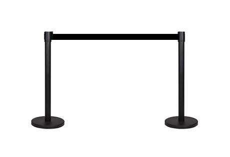 Flexible Barrier System Barrier Barrier Stand Black Basic 500-5 m Belt Length *Black*, Barrier Stand, Barrier Tape, Barrier Posts Set of 2