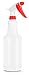 BAR5F Empty Plastic Spray Bottle 32 Ounce, Professional Chemical Resistant with Red-White Sprayer for Chemical and Cleaning Solution, Heavy Duty, Adjustable Head Sprayer Fine to Stream (Pack of 1)