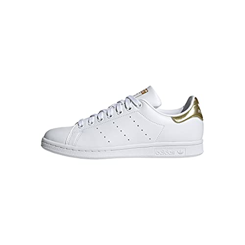 adidas Originals Women’s Stan Smith (End Plastic Waste) Sneaker, White/White/Gold Metallic, 10