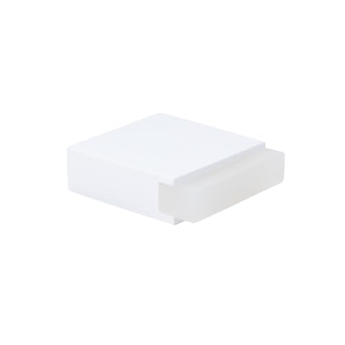 EVI Herrajes | Floor Door Stop - Square Design | 35x14 mm | Steel - White Lacquered | Adhesive Mounting| I-197/14