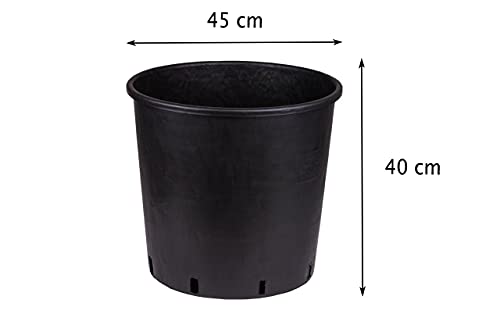 Weedness Blumentopf Rund Kunststoff 35 Liter 40 x 31 cm, Schwarz für Innen & Außen, Grow Anbau Pflanzen-Topf Pflanzgefäß Blumen-Kübel Balkon Garten – Bild 3