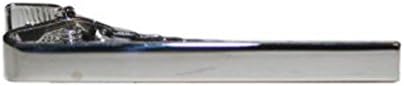 PLAIN SHINY POLICE SHERIFF SECURITY ARMY MILITARY FIRE SECURITY GUARD UNIFORM TUXEDO WEDDING DRESS TIE CLIP NICKEL / SILVER FINISH, 2" Long x 3/16"
