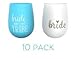 10 piece set of Bride Tribe and Bride Turquoise Silicone Cups, Perfect for Bachelorette Parties, Weddings, and Bridal Showers