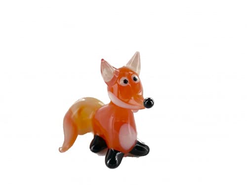 Bastick Fox Mini Red Orange - Miniature Glass Figure - Decorative Display Case