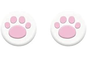 NSLIKEY 2PCS Thumb Stick Grips Cap Cover Cat Pink Joystick Thumbstick Grip Cap Replacement for PS5 PS4 Xbox one Xbox 360 Wii U NS Pro