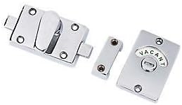 IRONMONGERY WORLD® Vacant, Engaged, Toilet, Bathroom Door Lock Indicator Bolt in 2 FINISHES (Polished Chrome)