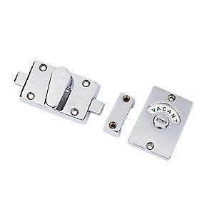 IRONMONGERY WORLD® Vacant, Engaged, Toilet, Bathroom Door Lock Indicator Bolt in 2 FINISHES (Polished Chrome)