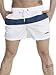 Neleus Men's Swimming Trunks Bathing Shorts with Pockets,710,White,S,Tag L