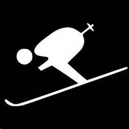 Snow Skiing Snow Skis Vinyl Decal Sticker|WHITE|Cars Trucks Vans SUV Laptops Wall Art|5.5