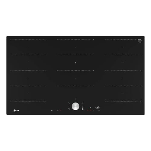 NEFF T69PTX4L0 - Piano cottura a induzione N90, piano cottura autosufficiente in vetroceramica, larghezza 90 cm, Twist Pad, Flex Induction, Home Connect, Smart Hood Automatic, a filo di superficie,