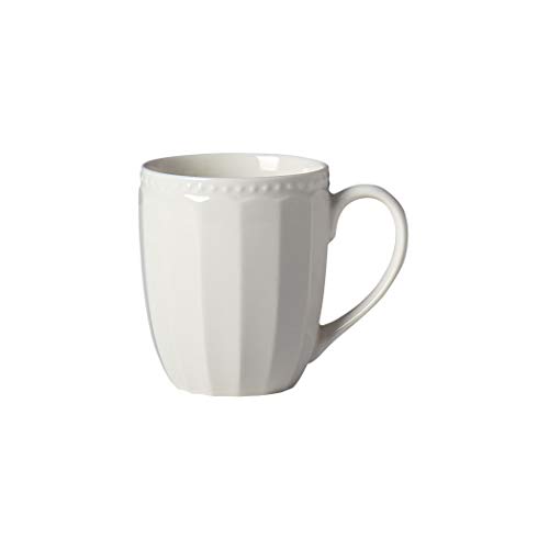 Tabletops Gallery Embossed Bone White Porcelain Round Dinnerware