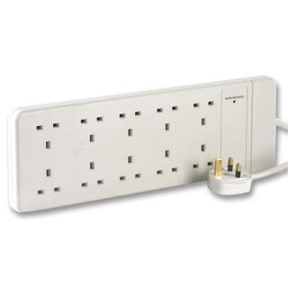 Aptii 10 Socket Gang Power Cord Extension 2 meters