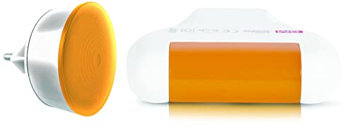 GM Modular 0.5-Watt Focus LED Night Lamp (Lemon, Pack of 1) (3036)+GM 3031 0.5 Watt Xoom LED Night Lamp, Orange and White,Pack of 1