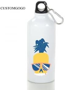 Unique Pineapple Drinkware Sports Water Bottle Travel Cup With Sport Cap For Outdoor And Sport Activities (600ml, Skull Pineapple with Sunglass)