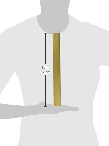Alumicolor 1112-2 Aluminum Desk Ruler, 12IN, Gold