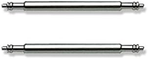 Pair Of 20mm Stainless Steel Spring Bar Pins For Attaching Watchband To Watch. 1.5mm Thick Springbars By The Watch Atelier