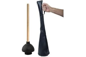 ELEF Toilet Plunger Bag Holder - Heavy Duty Black Universal Plunger Holder Carrying Bag for Hotels, Cruise Ships, and Plumbers