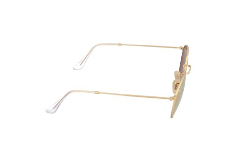 Ray-Ban ROUND METAL - MATTE GOLD Frame BROWN MIRROR PINK Lenses 50mm Non-Polarized