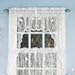 Collections Etc Lace Window Café Curtain Swags with Songbirds & Branches, White