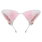 Animal Faux Fur Cat Dog Ears Headbands with Bells Lovely Flexible Hair Accessory Halloween Cosplay Costume Party Dress Girls