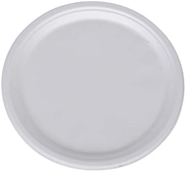 ECORITI 10 Inch Round Disposable Biodegradable Sugarcane Bagasse Plates (White) - Pack of 25