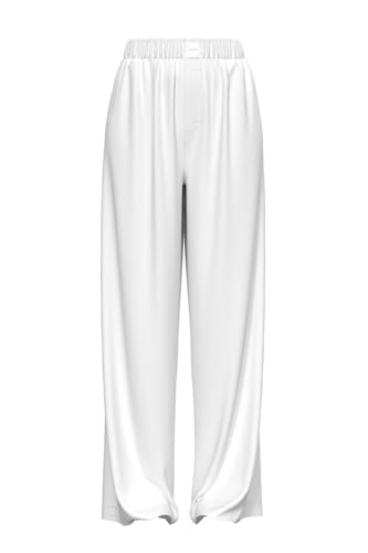 Calvin Klein Women's Covered Wb Poplin Pant LV00QS7597 Sleep Bottom, Blue (SERA Stripe Blue Descent), XL