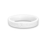 Lung Cancer Awareness White Ribbon Bracelets (1 Bracelet - Retail) (Silicone Child)