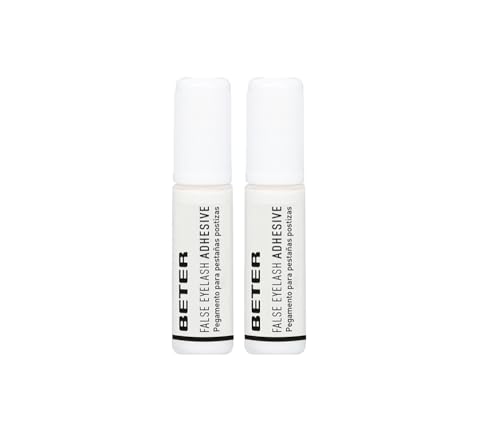 Colle pour faux cils Beter, transparente et à séchage rapide, 2 tubes de 1 gramme