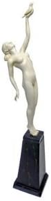 Message of Love: Art Deco Bonded Marble Resin Statue