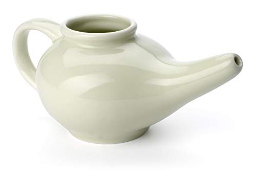 Aromatic Salt Premium Ceramic Neti Pot, Green - coolthings.us