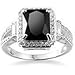Trineybell shop Women Fashion Jewelry 925 Sterling Silver Black Onyx Wedding Engagement Ring (7)