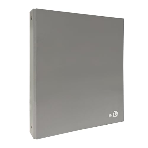 BM BeMore – Classeur à anneaux gris clair, 0123582 – Dimensions 21 cm x 32 cm – Couverture lourde plastifiée brillante – Lot de 5 pièces – Couleur gris clair