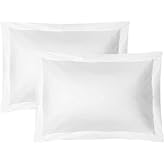 iMaylex Soft and Breathable 100% Egyptian Cotton Envelope Pillow Shams, Silk Like and Cozy Decorative Pillow Covers, Set of 2, White, Standard