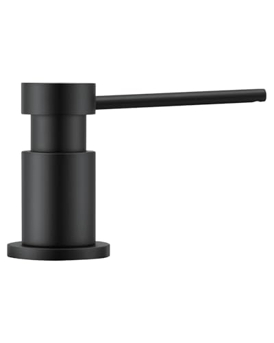 Sofetiy Built-in Black Soap Dispenser for Kitchen, Durable Dishwashing Liquid Dispenser with 304 Stainless Steel Nuts (No Plastic), 300 ml Bottle and 1.25 m Extension Hose