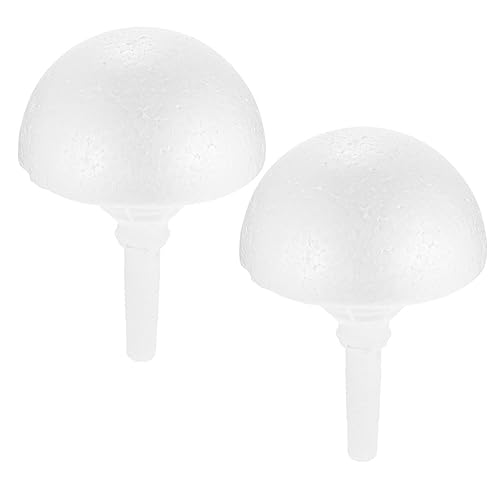 NUOBESTY 2 Sets Bridal Bouquet Holders Foam Flower Bridal Bouquets Holders for Wedding Decor Floral Arrangement Handle Lace Trim Bride Flowers White Props