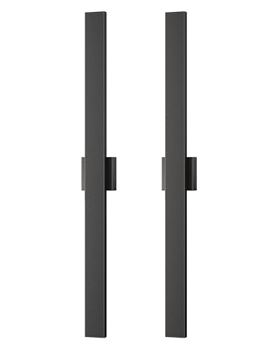 EDISHINE 2 Pack Modern Outdoor Wall Lights, 39.3" Dimmable Led Outdoor Wall Sconce, 3CCT, Iron & PC Material, 28W Waterproof Exterior Lighting Fixtures, for Front Door, Backyard, Stair, Black