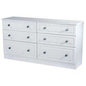 Pembroke White 6 Drw Midi Low Chest Of Drawers Amazon Co Uk