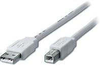 Equip USB 2.0 Cable A/Male to B/Male, 5 m, Double Shielded, Silver/Transparent, 5,00 Meter