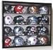 16 Mini Helmet Display Case Cabinet (Mirror Back) (Black)