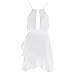 Women’s Polka Dot Midi Dress – Ladies Summer High Waist Irregular Ruffle Hem Dress with Belt – Back Keyhole Party Dressthumb 4