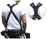 Clydesdale Pro-Dual Handmade Leather Camera Harness, Sling & Strap RL Handcrafts. DLSR, Mirrorless, Point & Shoot Made in The USA (Black, Small)