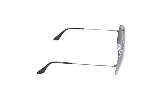 Ray-Ban 3025 Aviator Large Metal Non-Mirrored Polarized Sunglasses, Gunmetal/Green (004/58), 58mm