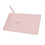 2023 HUION Graphics Drawing Tablet Inspiroy 2 Small with Scroll Wheel 6 Customized Keys Battery-Free Stylus for Digital Drawing, Design, Animation, 6x4inch Art Tablet for PC, Mac &amp; Android, Pink