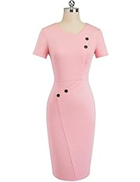 Homeyee B502 - Vestido para mujer, diseño vintage, con botones