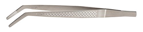 Mercer Culinary Curved Tip Precision Plus Chef Plating Tong, 6-1/8 Inch, Stainless