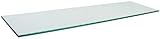 10" x 36" Rectangle 3/8" Tempered Clear Glass Shelf