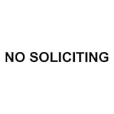 No Soliciting vinyl decal sticker, Black